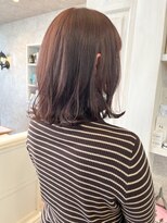 キャアリー(Caary)&nbsp;福山人気caary愛されピンクブラウン似合わせぱっつん前髪波巻き