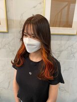 ジーナ セントラル銀座(Zina)&nbsp;インナーカラー＊オレンジ＊韓国風巻き髪【ZinaCENTRAL】