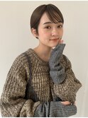 【丸みショート×シアーバング】