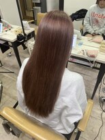 アジールヘア 所沢プロペ通り店(agir hair)&nbsp;ピンクベージュワンレンロング小顔カットケアブリーチ所沢韓国