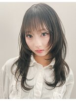 シラフ(SHIRAF)&nbsp;ウルフ/レイヤー/ハッシュカット/グレージュ/フェイクブラック