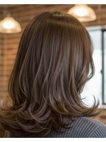 アズグロウヘアー(AS GROW HAIR) 透け感ベージュブラウンミディ