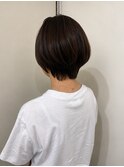 丸みシルエットショート×ナチュラルベージュ