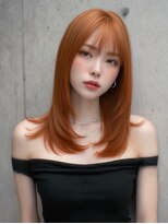 サロンドアイ(salon de i)&nbsp;切りっぱなし × オレンジブラウン