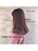 10代20代◎☆透明感ピンクラベンダー×毛先ワンカールストレート