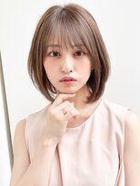 アグノス 青山(Agnos) 大人かわいい美髪ホワイトグレージュ外ハネこなれミディ//