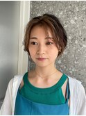 クールショートボブミニボブケアブリーチマッシュベージュカラー
