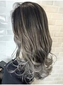 【AUBE HAIR】バレイヤージュ×シルバーアッシュ