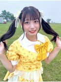 編み込み　ツインテール　アイドル前髪　イベントヘア　まとめ髪