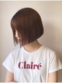 切りっぱなしボブ　つや感髪質改善　縮毛矯正ストレート