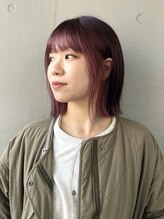 クロード モネ 吉祥寺店(Claude MONET) 〈内　夢来〉ピンクインナーカラー/切りっぱなしボブ