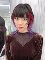 キバ(kva) ▽□□▽デザインカラー×ウルフカット