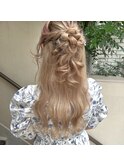 お団子ハーフアップ