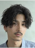 スパイラルパーマカルマパーマセンターパートメンズパーマ