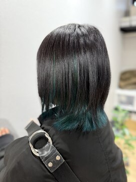 エスポワール(Espoir) ブラック+ターコイズブルーインナーカラー