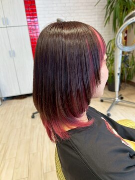 ビス フルール 日暮里店(Vis fleur) レイヤーカット/インナーカラー/ピンクカラー