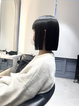 ロンドジェネルーズ 柏(Lond generous) ミニウルフ黒染め髪質改善縮毛矯正酸性ストレートレイヤー/柏柏