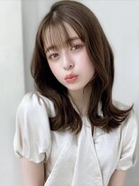 エインアンリー 明治神宮前(AIN.ANLY.) レイヤーミディアムくびれロングラベンダーピンクベージュ