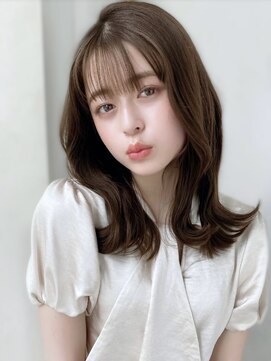 エインアンリー 明治神宮前(AIN.ANLY.) レイヤーミディアムくびれロングラベンダーピンクベージュ