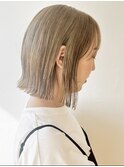 【morio松戸　アイダ】ミルクティーベージュ切りっぱなしボブ