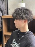 波巻きパーマ×メンズハイライト