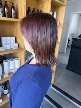 アウラヘアーサロン(aura hair salon) 【Yukie】ピンクブラウン外ハネ