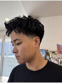 ショートアップバングピンパーマ