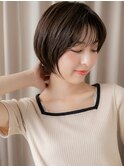 シアーバング黒髪大人美人小顔丸みハンサムショート30代40代W