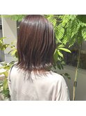 ピンクベージュ×外ハネ