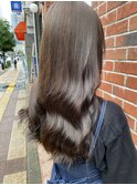 マロンベージュ×卵型前髪小顔カット