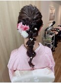 大人ガーリー華やか編みおろし結婚式和装ヘア/横浜/横浜西口