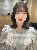 前髪　韓国　顔周り　ブリーチなし　くびれヘア　haruhi【大宮】