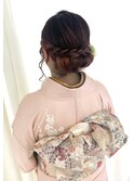 和装ヘア×アレンジ帯