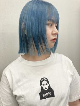 バレ(BALE) 滋賀/草津/ブルーカラー/ブリーチ/寒色/切りっぱなしボブ