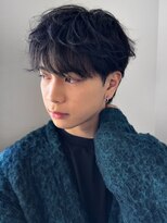 ディッセンバー 神宮前(December)&nbsp;ニュアンスパーマアッシュブラックウルフ波巻きスパイラル渋谷