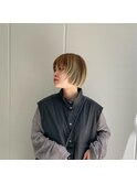 顔周り前上がりボブ×ルーツカラー/表参道