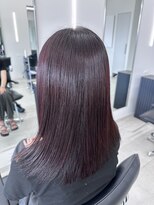 シンパ(sympa)&nbsp;髪質改善縮毛矯正×ボルドー×ミルクティーイヤリングカラー