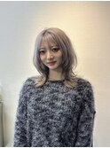 レイヤーカット/ケアブリーチ2回/シルバーグレージュ