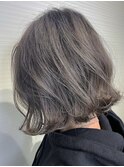 【コブチ】グレージュ×切りっぱなしボブ