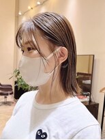 ワンラブ(ONELOVE)&nbsp;シースルー切りっぱなし 赤みを抑えて柔らかくオリーブベージュ