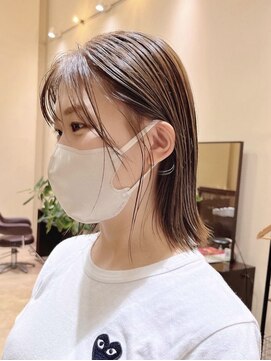 ワンラブ(ONELOVE) シースルー切りっぱなし 赤みを抑えて柔らかくオリーブベージュ