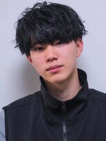 ザ ドッツ(THE DOTS)&nbsp;メンズパーマ マッシュ 束感 黒髪ショート