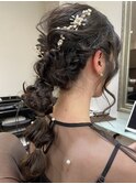 編み下ろしヘアアレンジ