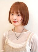 Say.フェイスレイヤー顔周りミニボブ内巻きオレンジベージュ小顔