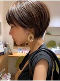 【30代/40代/50代】ショートボブ/マロンベージュ/小顔/豊中
