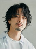 難波センターパートニュアンスパーマフェザーショート緩め色気