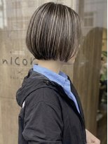 ニコリヘアワークス(nicori hair works)&nbsp;ショートボブ×ハイライト×ニュアンスカラー2