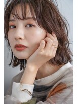 ヘアーズ ベリー 香椎店(hairs BERRY)&nbsp;BERRYピンクブラウン切りっぱなしボブ美髪フレアバングうる艶髪