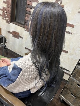 ヘアー クリエイト カルバリ(HAIR CREATE Calbari) バレイヤージュ×ブルー