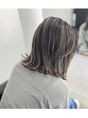 【なつみ】ミックスな筋感で作るコントラストハイライトボブ